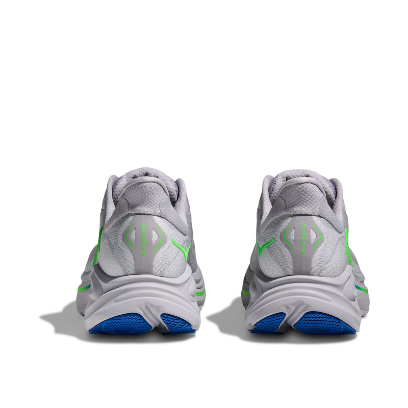 Hoka Clifton 10 Ash Grey Neon Green Men's Running Shoes 1162030-AYNN