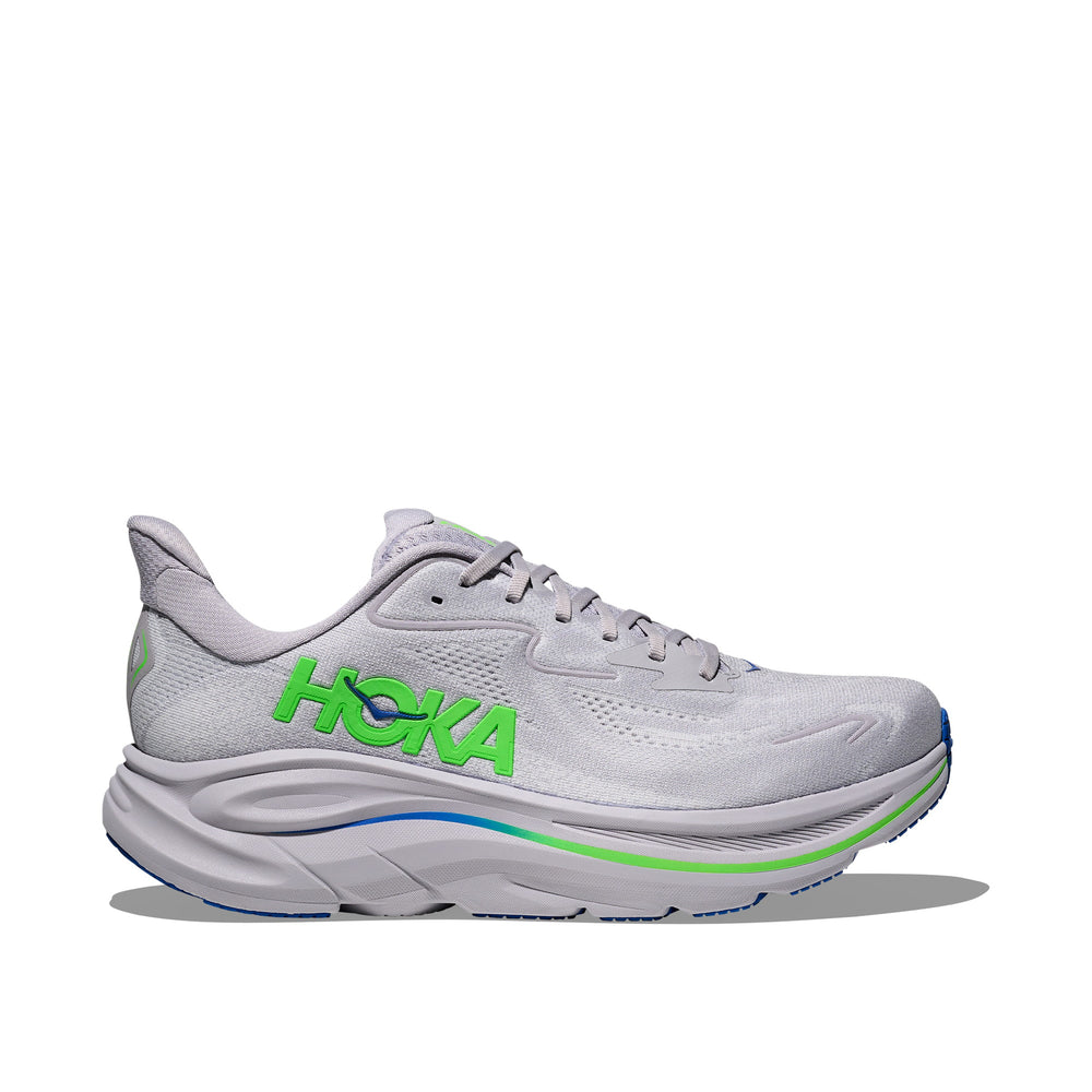 Hoka Clifton 10 Ash Grey Neon Green Men's Running Shoes 1162030-AYNN