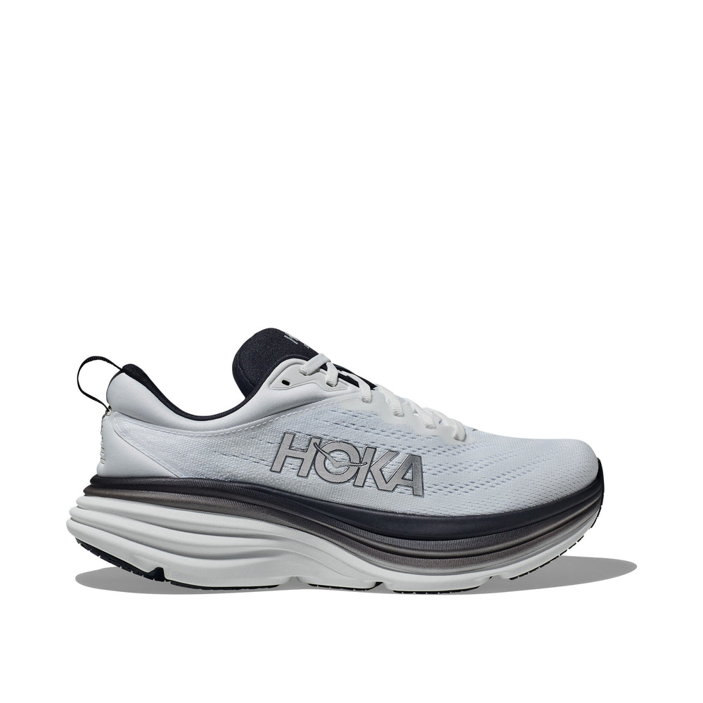 Hoka Bondi 8 White Black Men's Running Shoes 1123202-WBLC