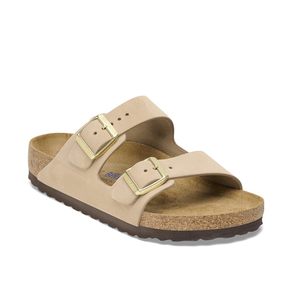 Birkenstock Arizona Soft Footbed Nubuck Sandcastle Standard Women's 1019013