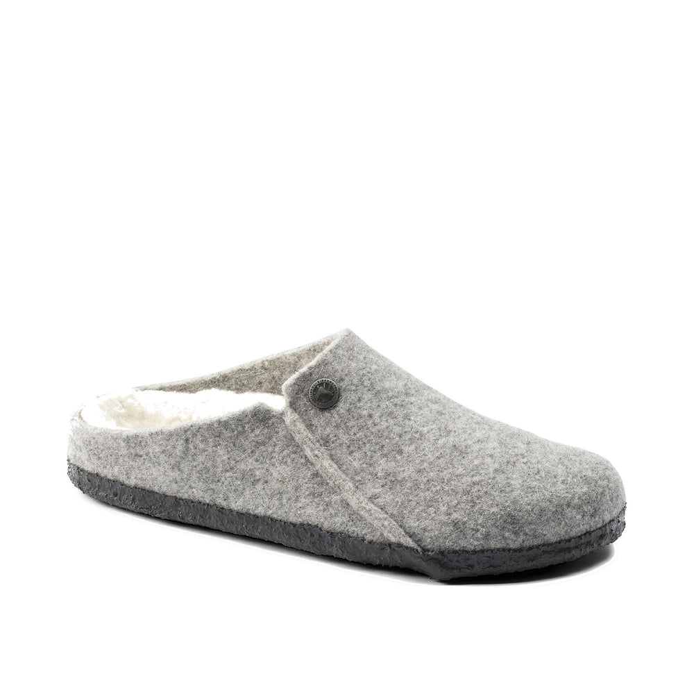 Birkenstock Zermatt Shearling Felt Light Gray Narrow Width Unisex Clogs 1015086