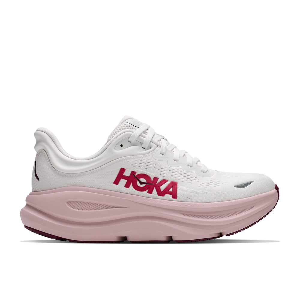Hoka Bondi 9 White Pink Opal Women's Running Shoes 1162012-WKP