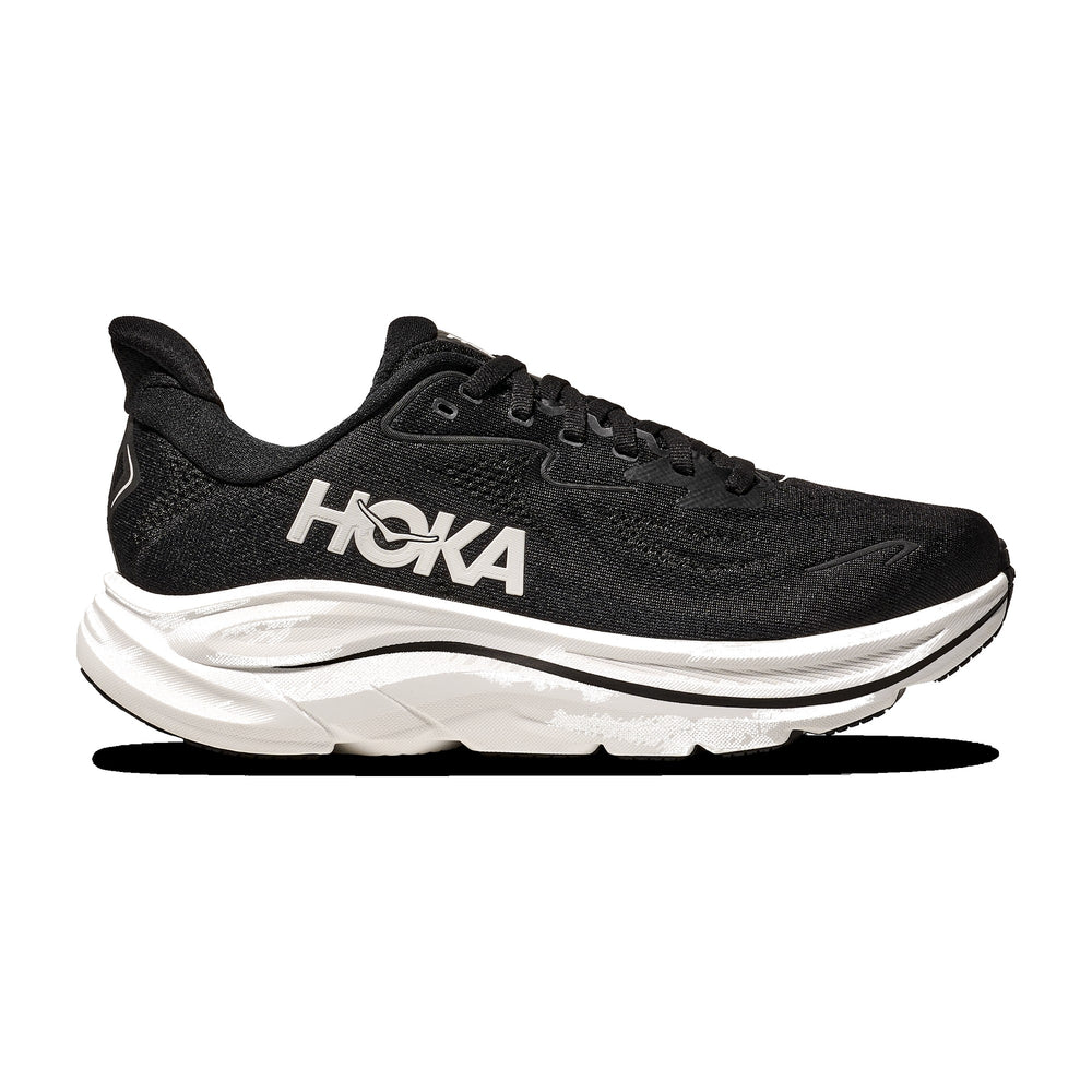 Hoka Clifton 10 Black White 2E Wide Men's Running Shoes 1162032-BWHT
