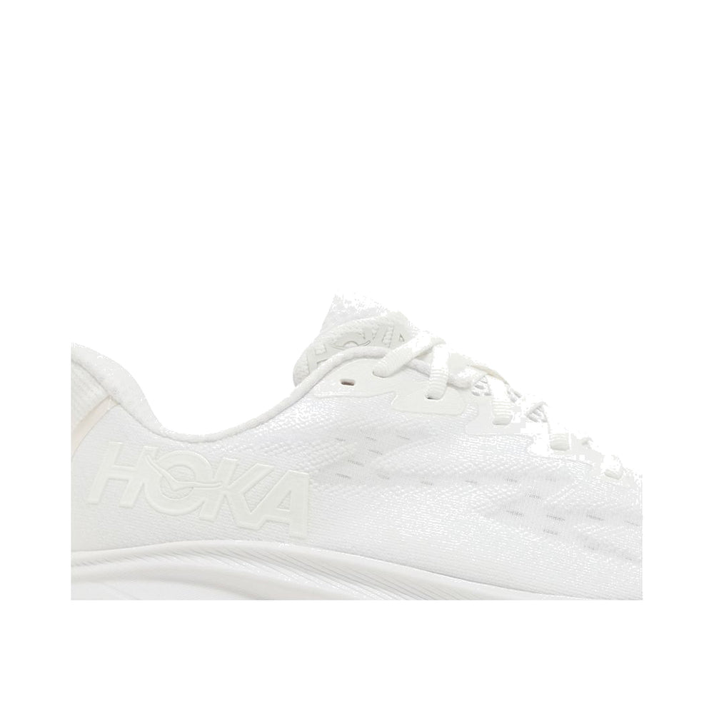 Hoka Clifton 9 Triple White Wide Women's Running Shoes 1132211-WWH