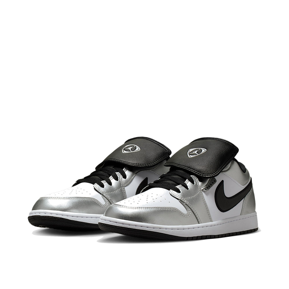 Jordan 1 Low SE Tiempo Metallic Silver Men's Sneakers IR2278-100