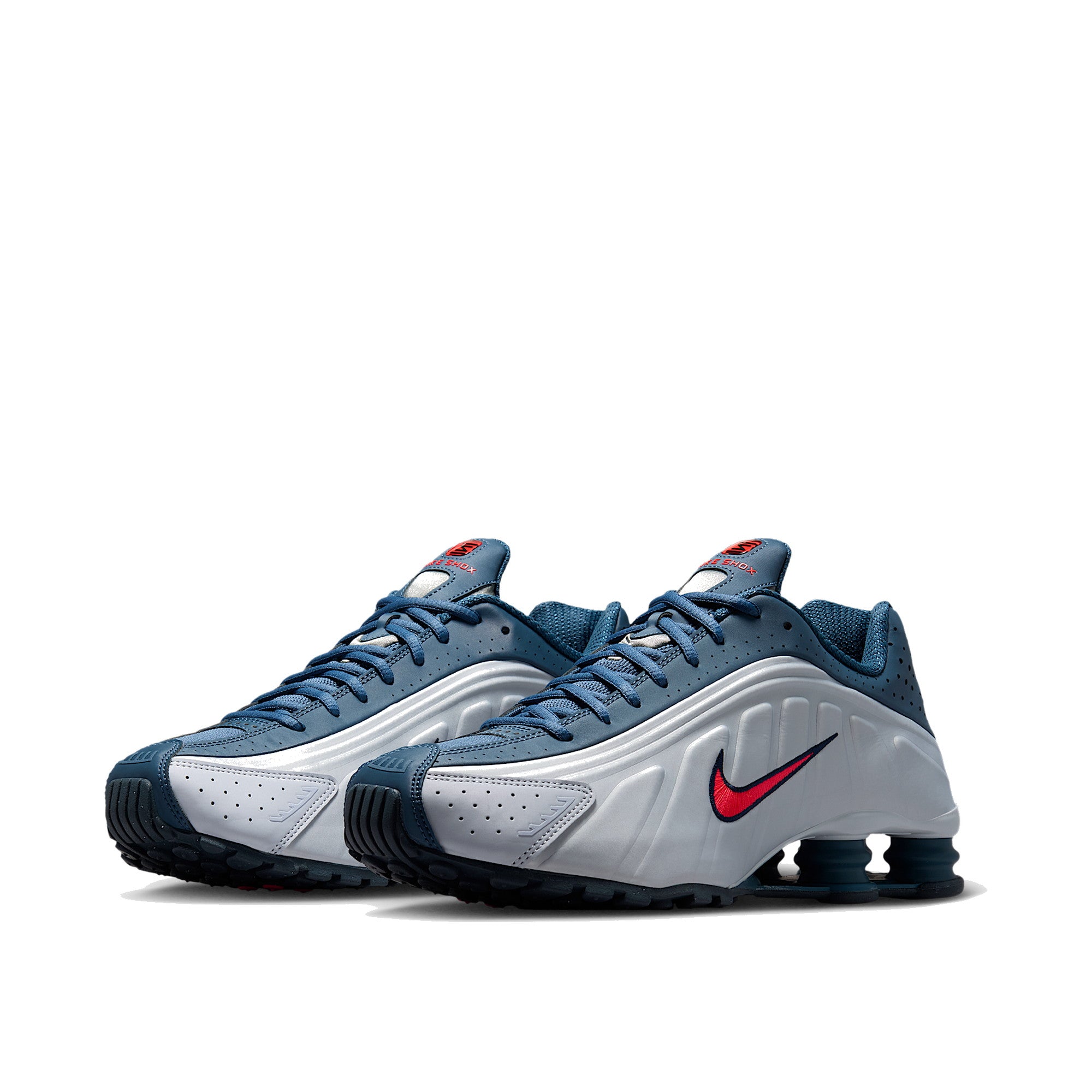 Nike Shox R4 Men Football Grey Blue Eclipse Bright Crimson — Nike E pair (never first)