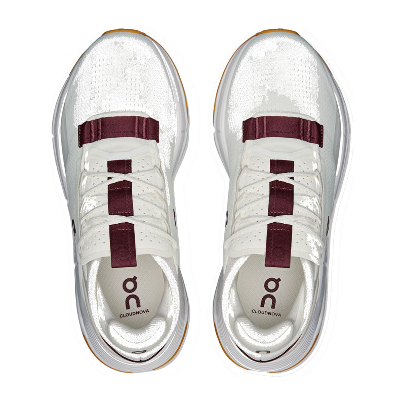 On Cloudnova 2 Ivory/Maroon Women's Sneakers 3WE30224758