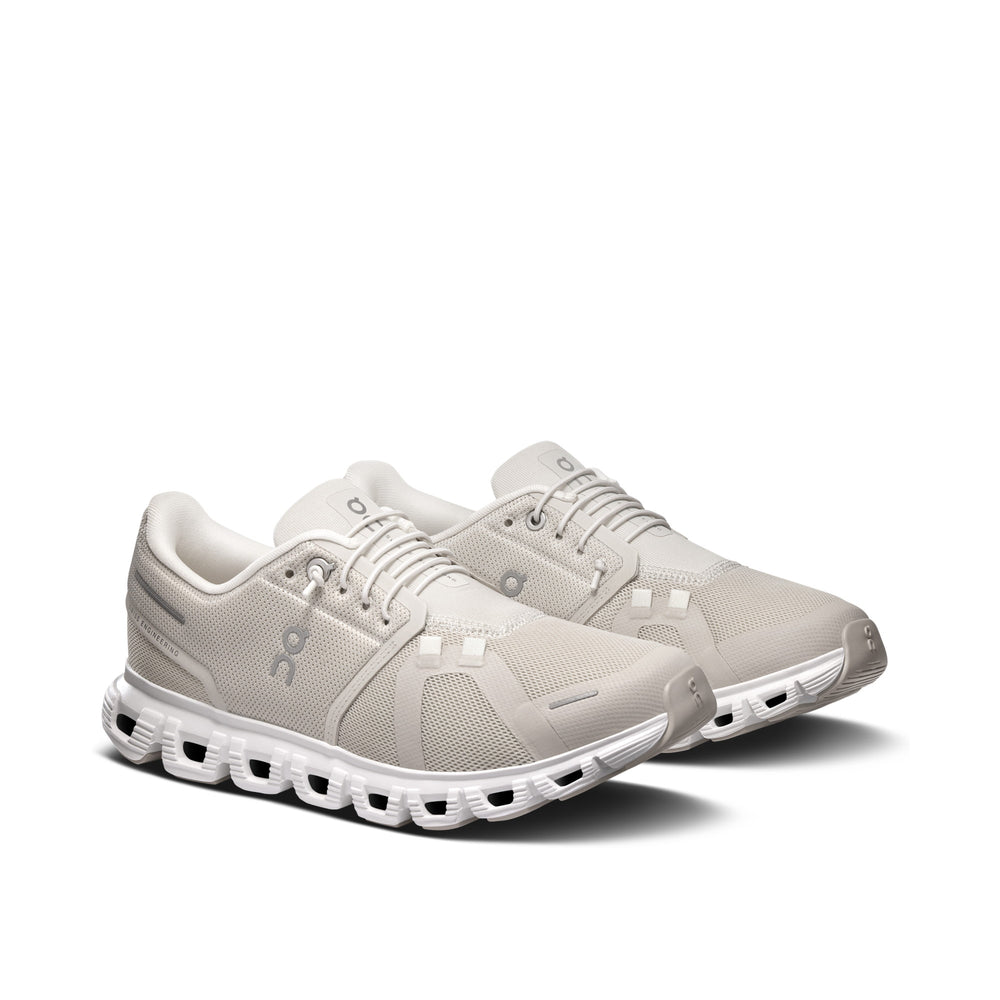 On Cloud 6 Pearl White Wide Women's Running Shoes 3WG10360755