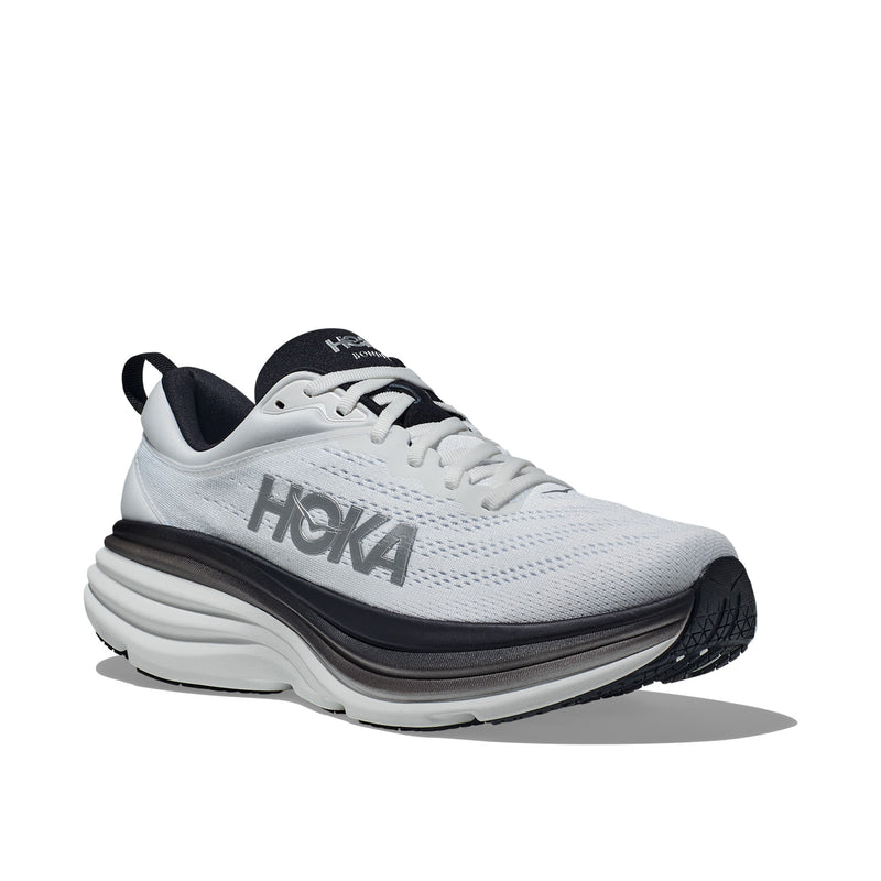 Hoka Bondi 8 White Black Men's Running Shoes 1123202-WBLC