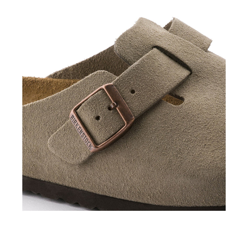 Birkenstock Boston Soft Footbed Suede Clog Taupe Clogs 560771