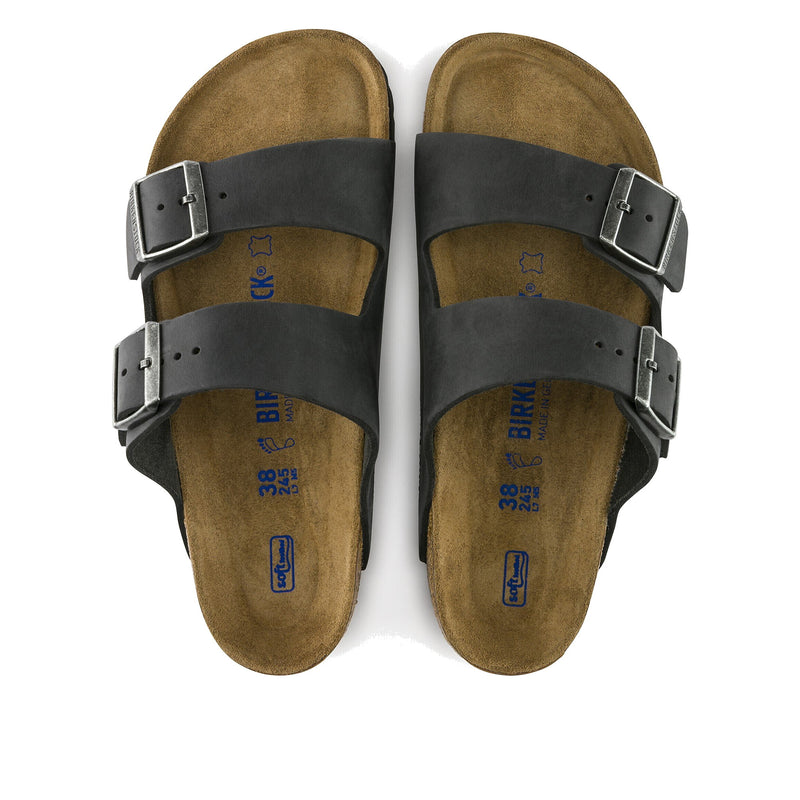 Birkenstock Arizona Soft Footbed Oiled Leather Black Sandals 0752481