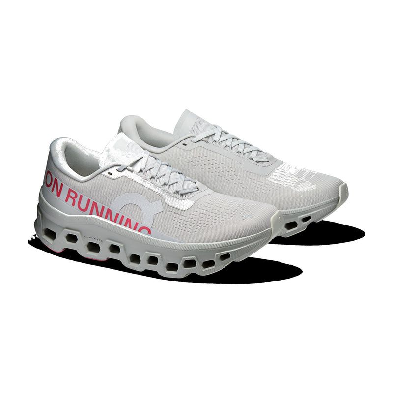 On Cloudmonster 1 Silver/Camellia Women's Running Shoes 3WF30485357
