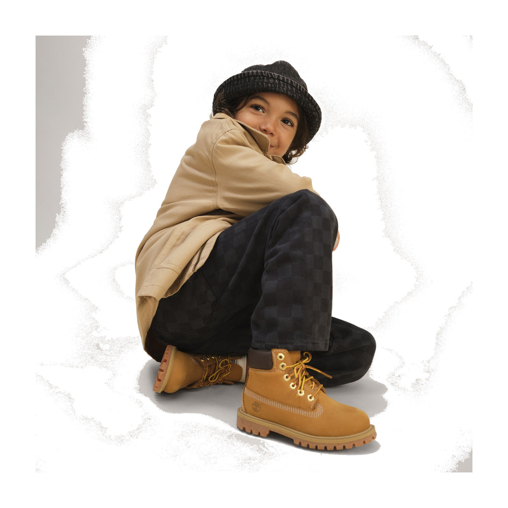 Timberland Premium 6 Inch Waterproof Boot Wheat Little Kids' PS TB112709-713