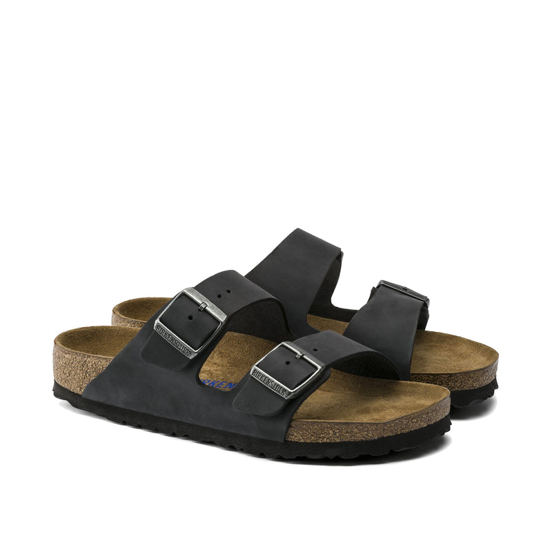 Birkenstock Arizona Soft Footbed Oiled Leather Black Sandals 0752481