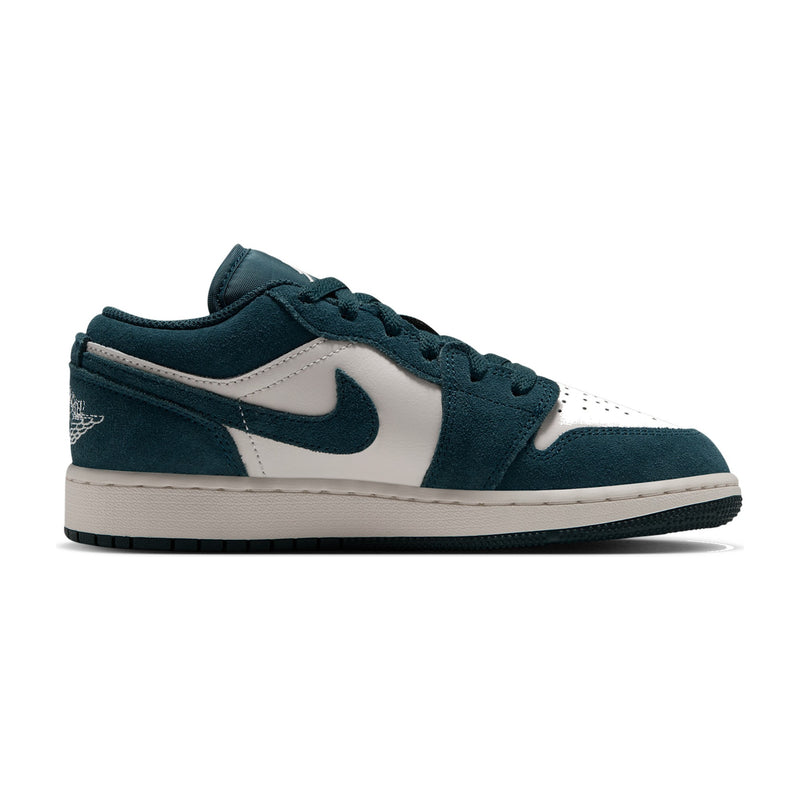 Jordan 1 Low Midnight Spruce/Pale Ivory Big Kids' GS Sneakers 553560-303
