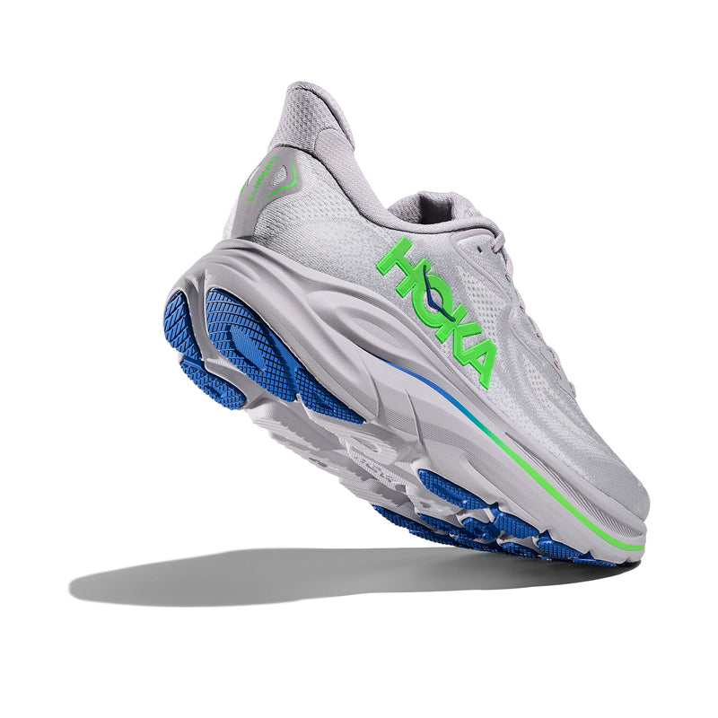 Hoka Clifton 10 Ash Grey Neon Green Men's Running Shoes 1162030-AYNN