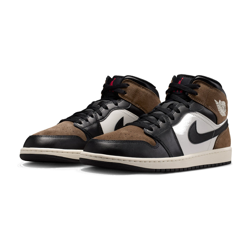 Jordan 1 Mid Black/Palomino/University Red/Phantom Men's Sneakers DQ8426-007