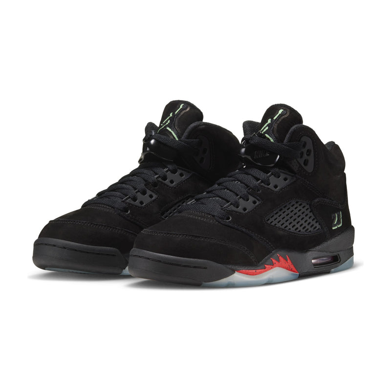 Jordan 5 Retro OG Black/Picante Red/Green Big Kids' GS Sneakers HQ7980-001