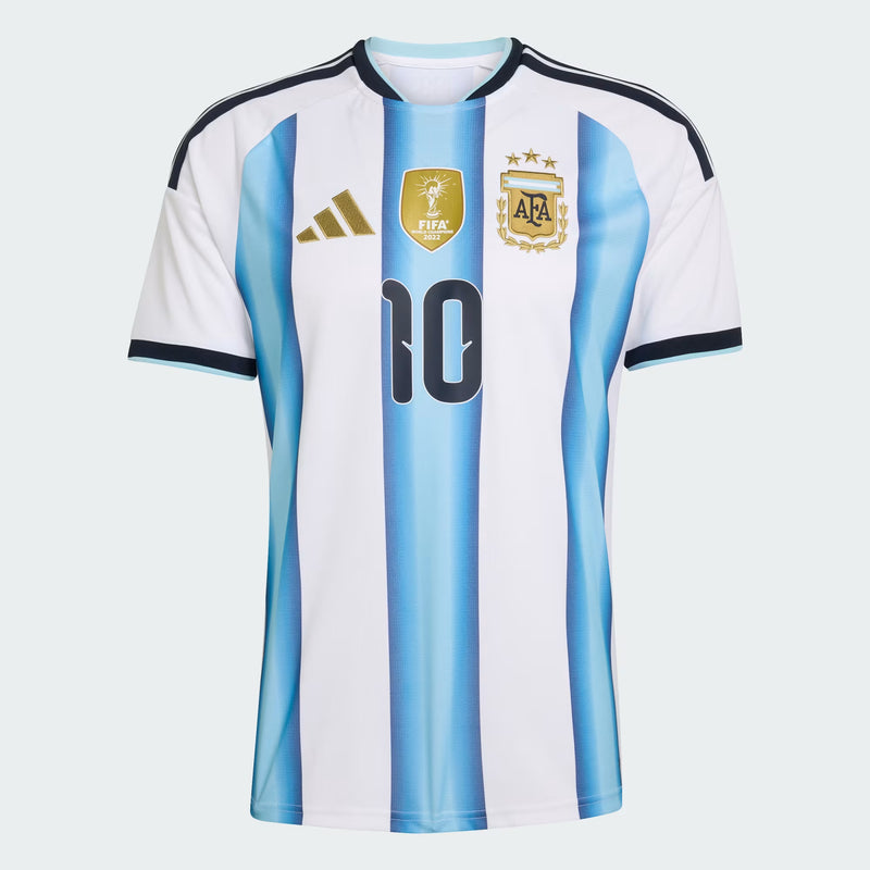Addias Argentina 26 Home Messi Jersey White Icey Blue