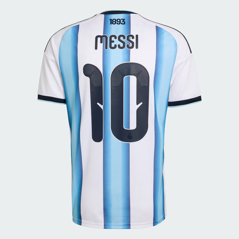 Addias Argentina 26 Home Messi Jersey White Icey Blue