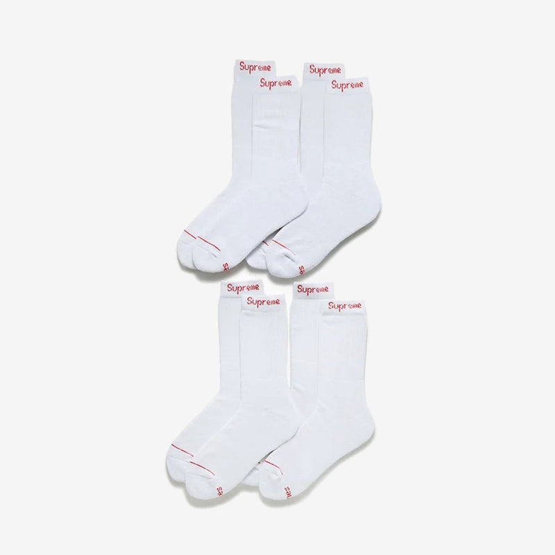 Supreme Hanes Crew Socks White 4 Pack