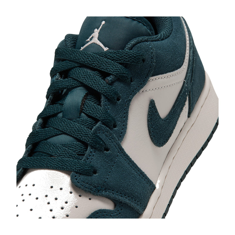 Jordan 1 Low Midnight Spruce/Pale Ivory Big Kids' GS Sneakers 553560-303