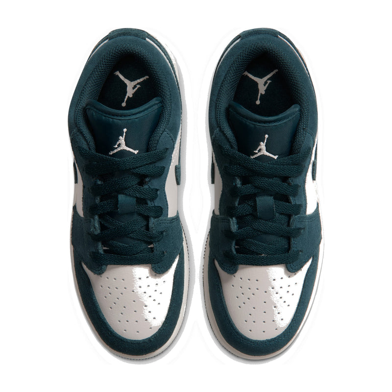 Jordan 1 Low Midnight Spruce/Pale Ivory Big Kids' GS Sneakers 553560-303