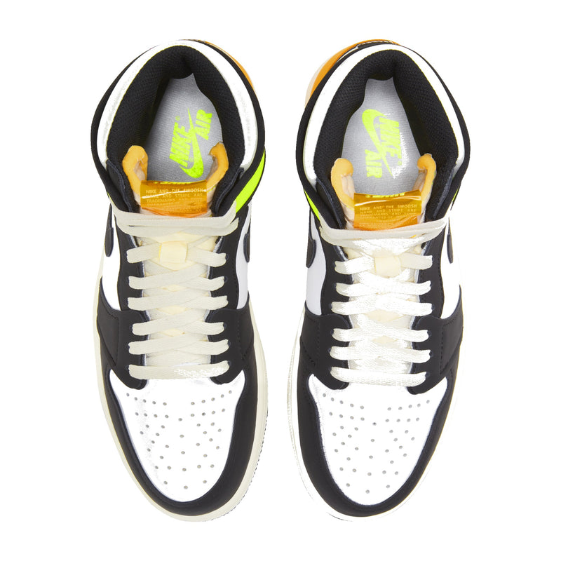 Jordan 1 Retro High White Black Volt University Gold Men's Sneakers 555088-118