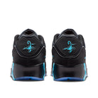 Nike Air Max 90 Premium Men Black Gamma Blue Ice Chrome — Nike F heel