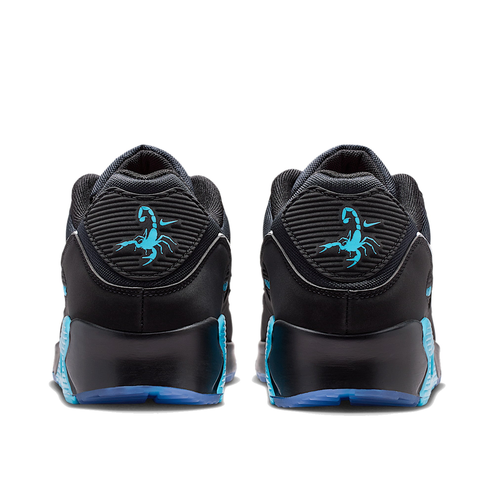 Nike Air Max 90 Premium Men Black Gamma Blue Ice Chrome — Nike F heel