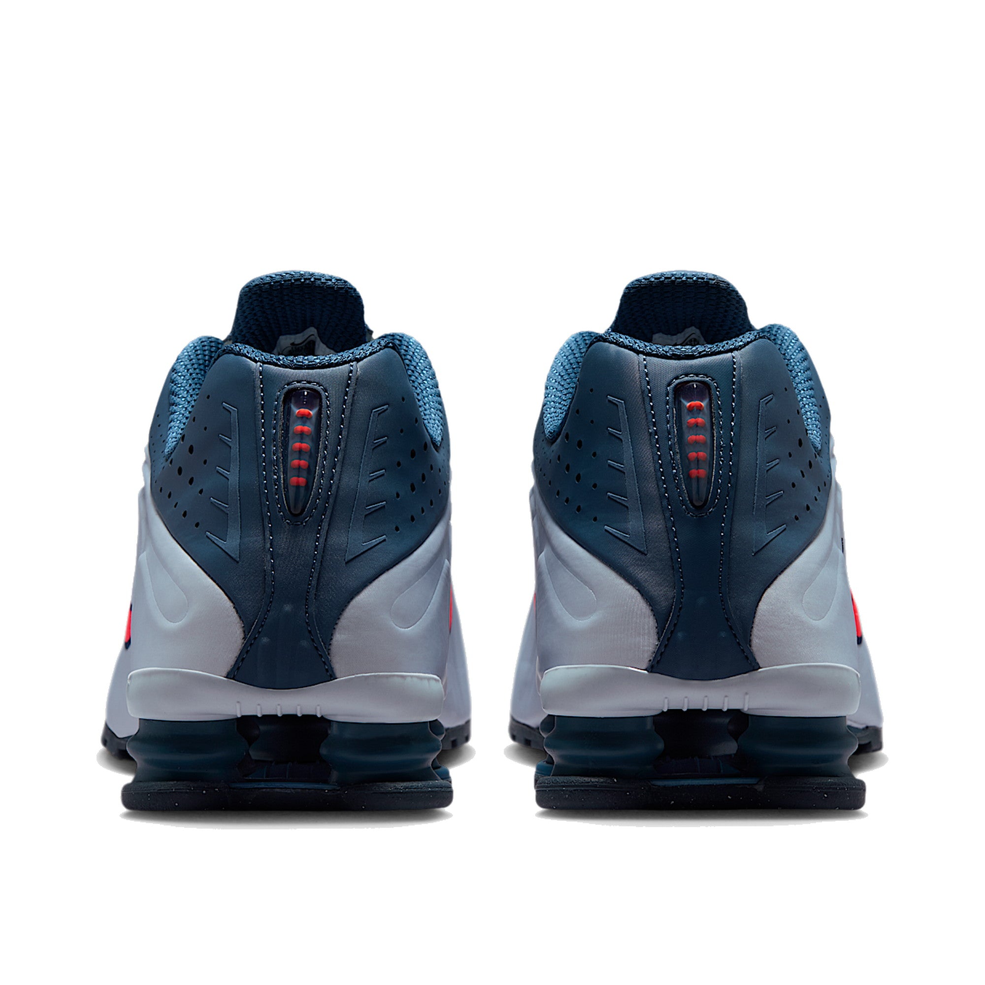 Nike Shox R4 Men Football Grey Blue Eclipse Bright Crimson — Nike F heel