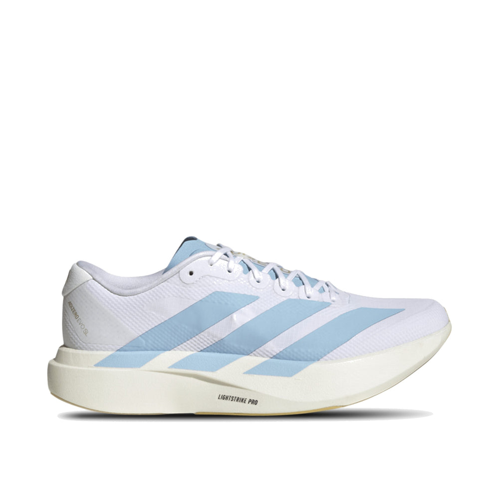 adidas Adizero Evo SL White Clear Blue Men's Running Shoes JQ4527