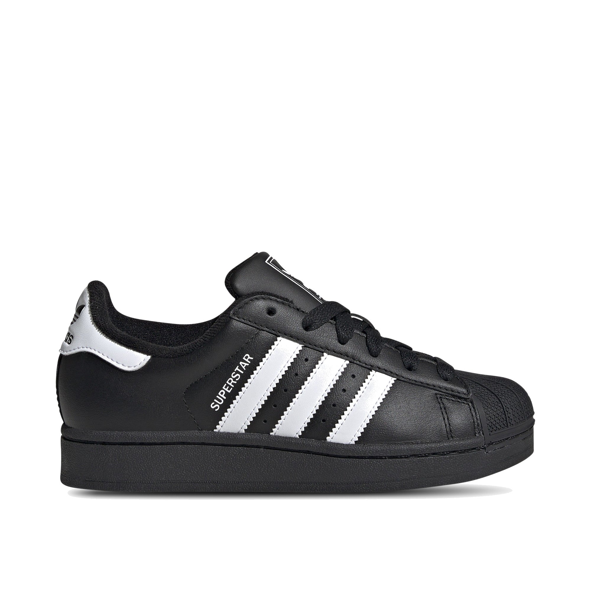Adidas Superstar II GS Core Black Cloud White — Adidas official lateral (toe-right)