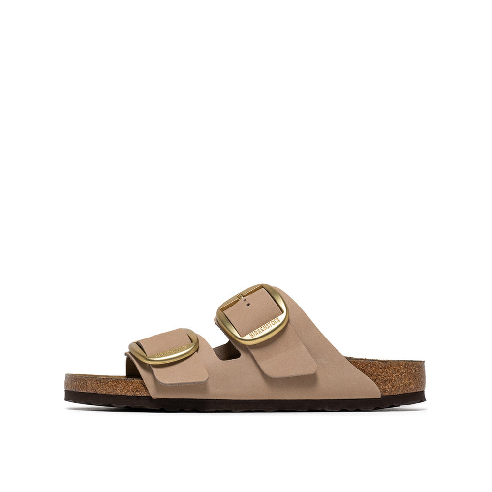 Birkenstock Arizona Big Buckle Nubuck Leather Sandcastle Narrow Women's 1024064