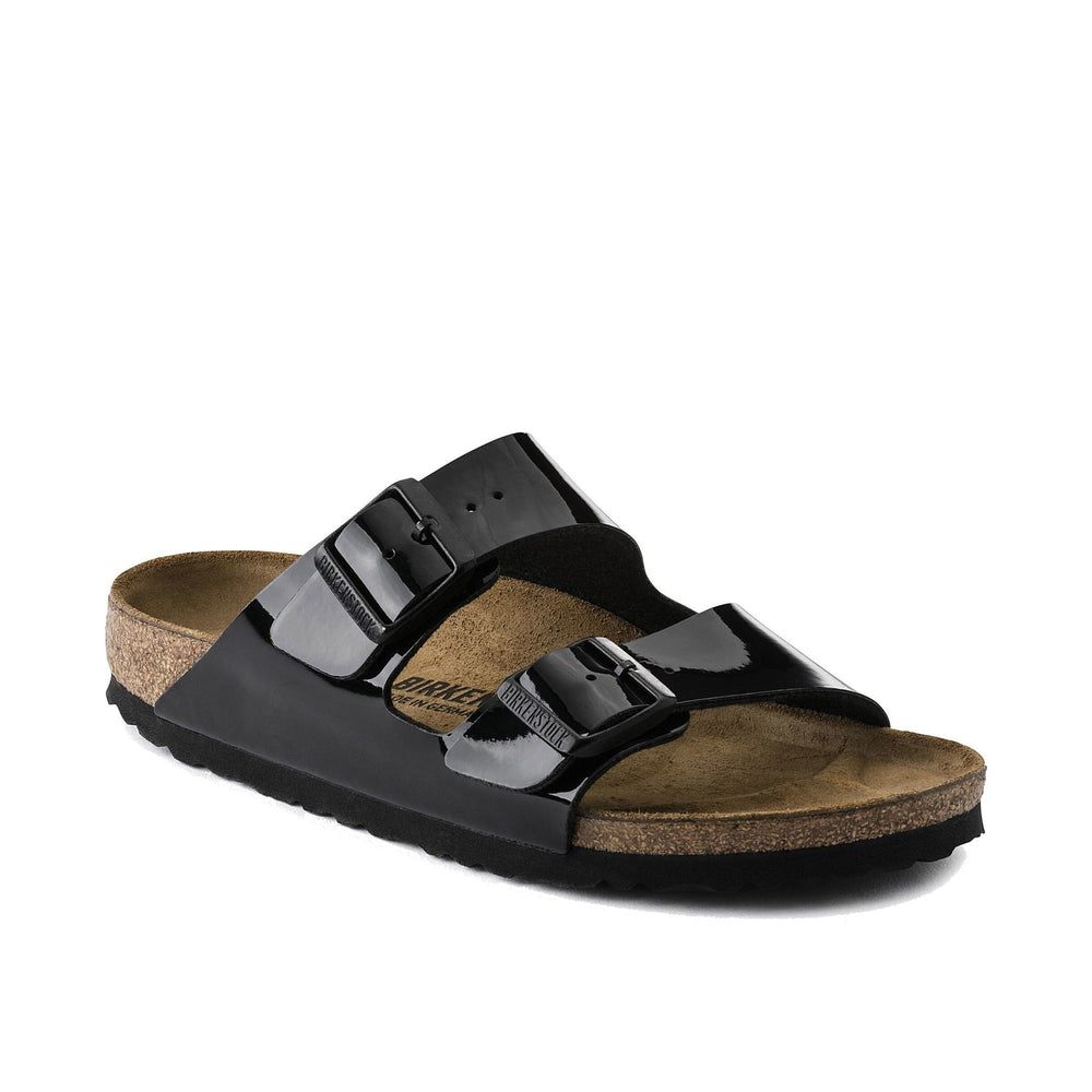 Birkenstock Arizona Birko-Flor Black Patent Narrow Width Unisex Sandals 1005292