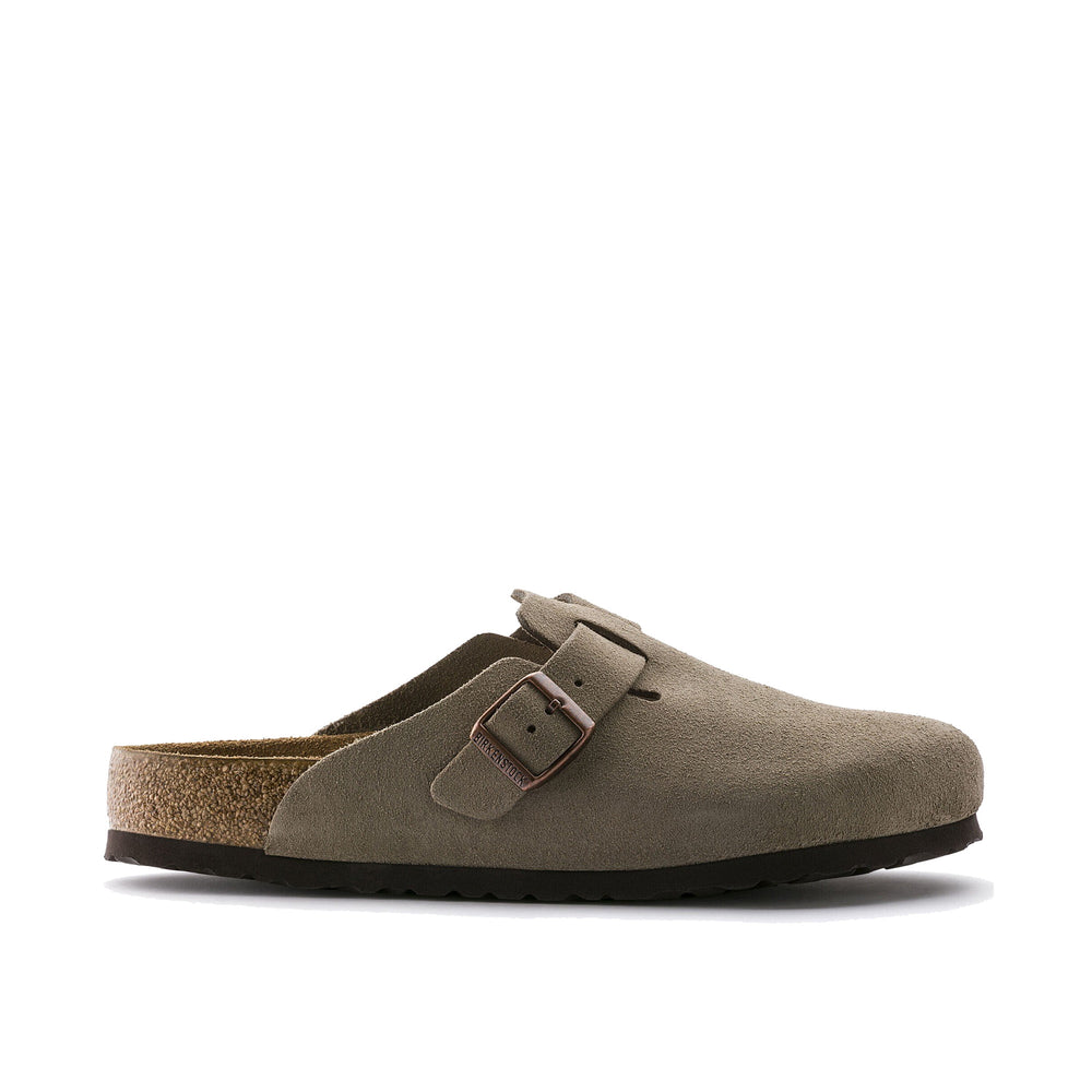 Birkenstock Boston Soft Footbed Suede Clog Taupe Clogs 560771