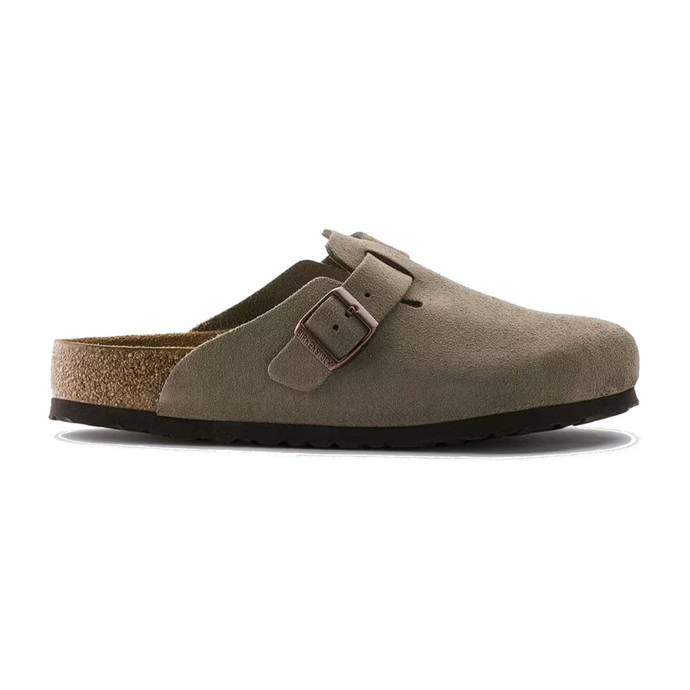 Birkenstock Boston Taupe Suede Narrow Width Sandals 0560773