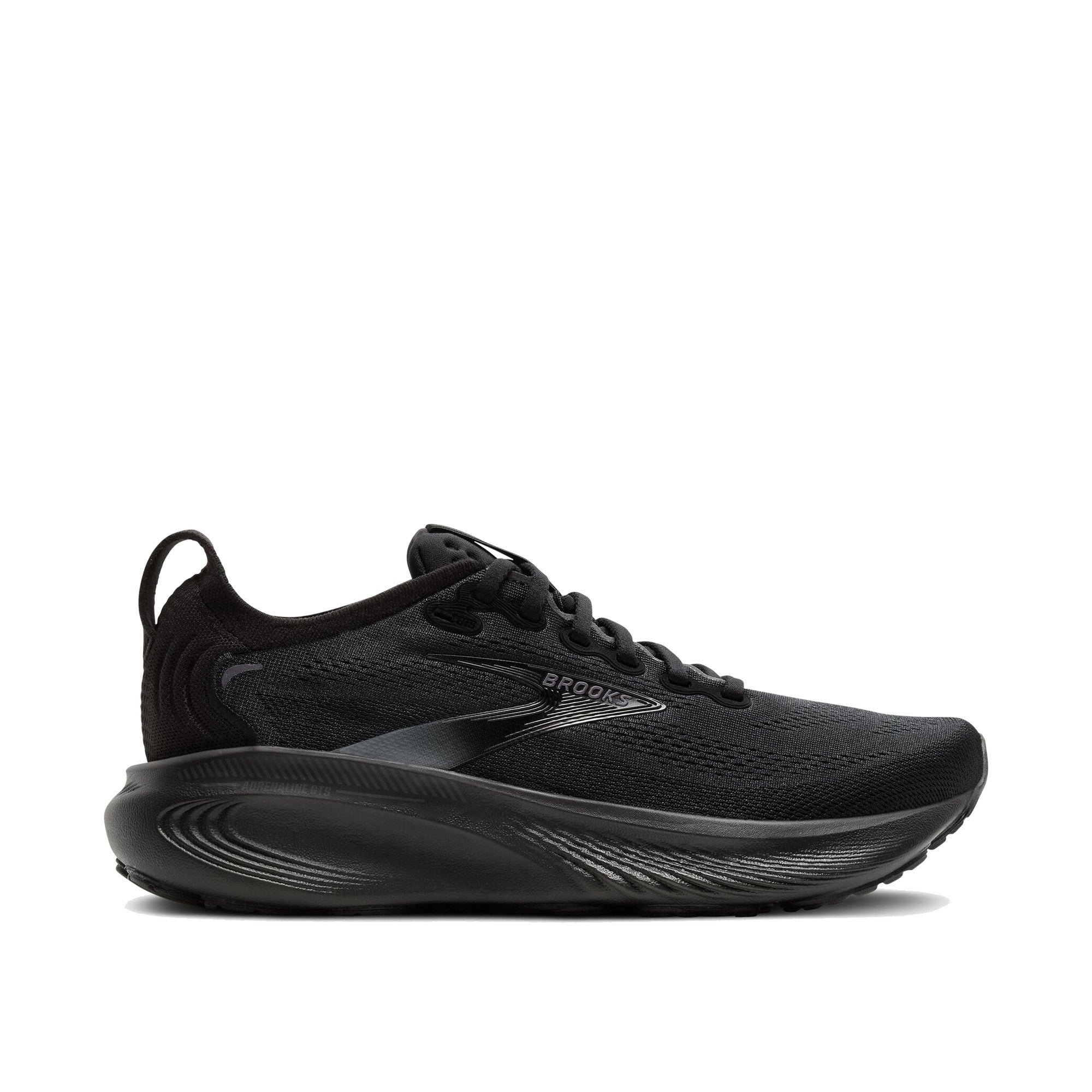 Brooks Adrenaline GTS 25 Women Black Black Ebony — Brooks official lateral (l toe-right)