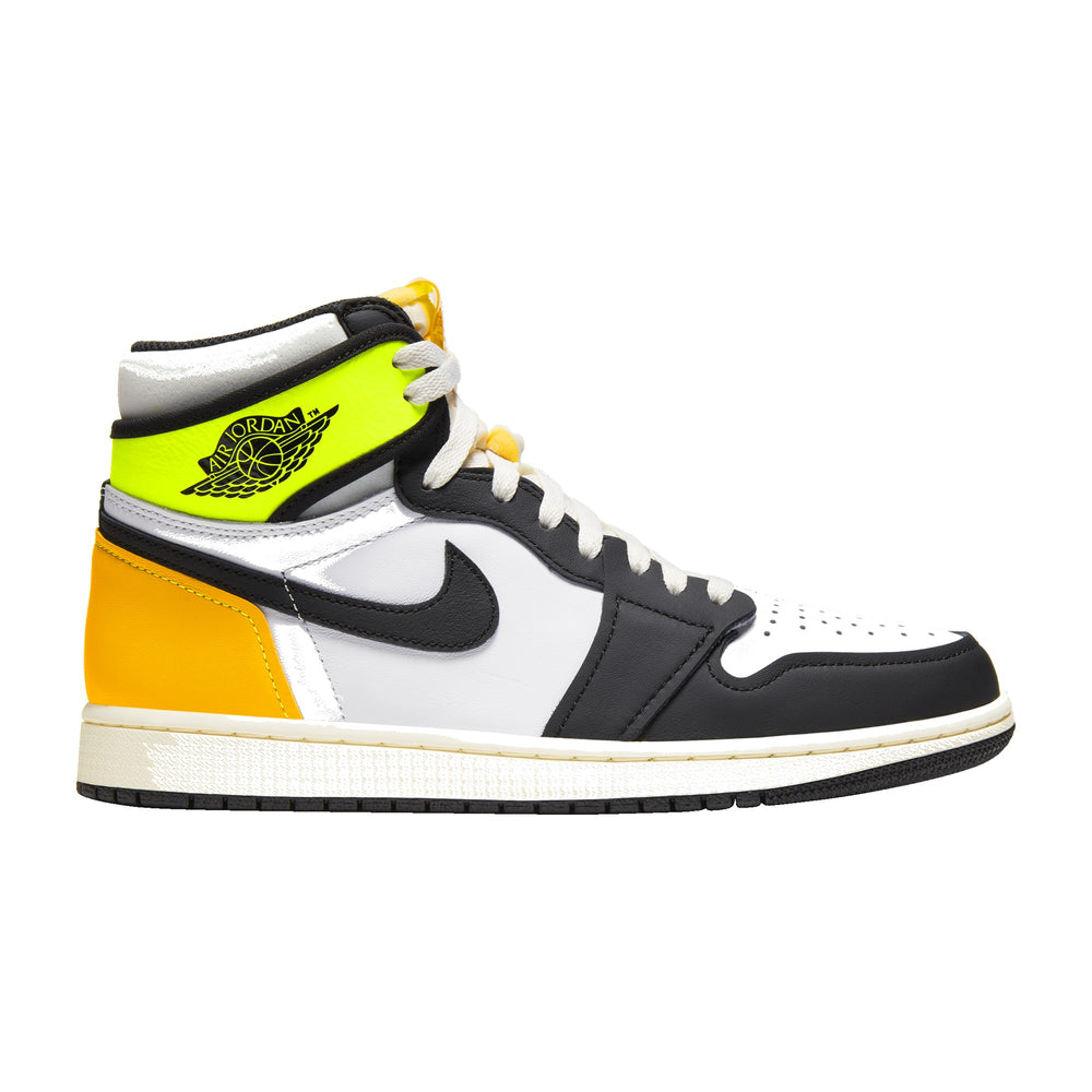 Jordan 1 Retro High White Black Volt University Gold Men's Sneakers 555088-118