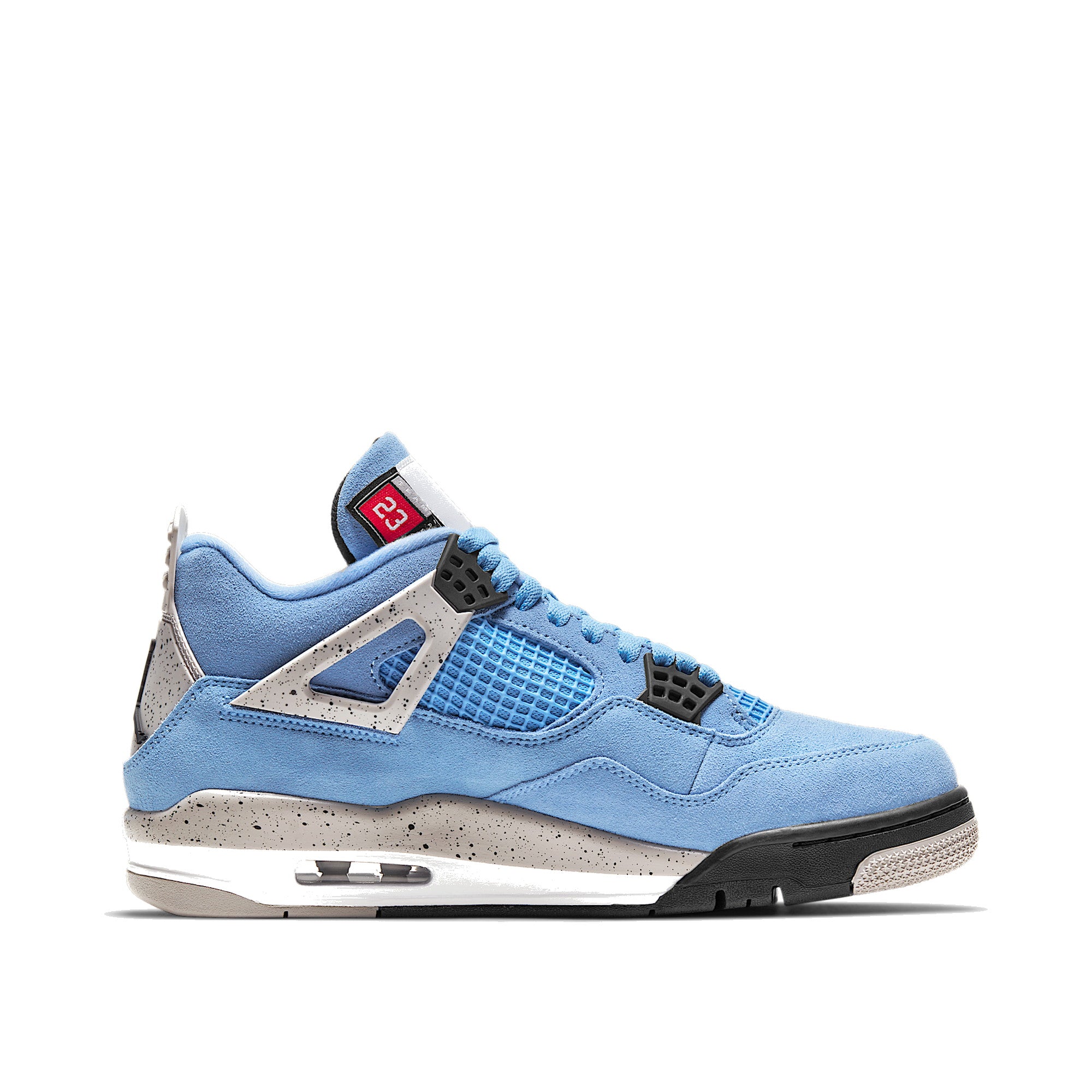 Jordan 4 Retro University Blue — Nike C official lateral (toe-right)