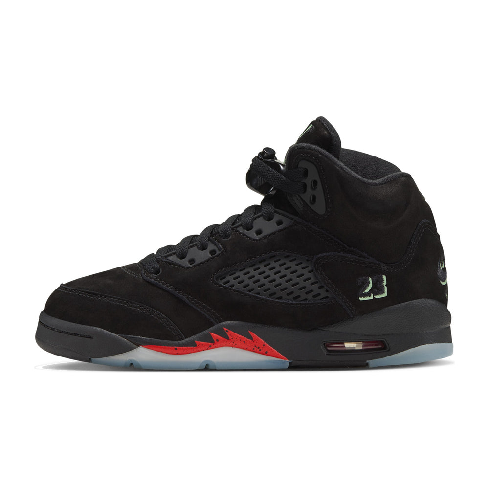 Jordan 5 Retro OG Black/Picante Red/Green Big Kids' GS Sneakers HQ7980-001