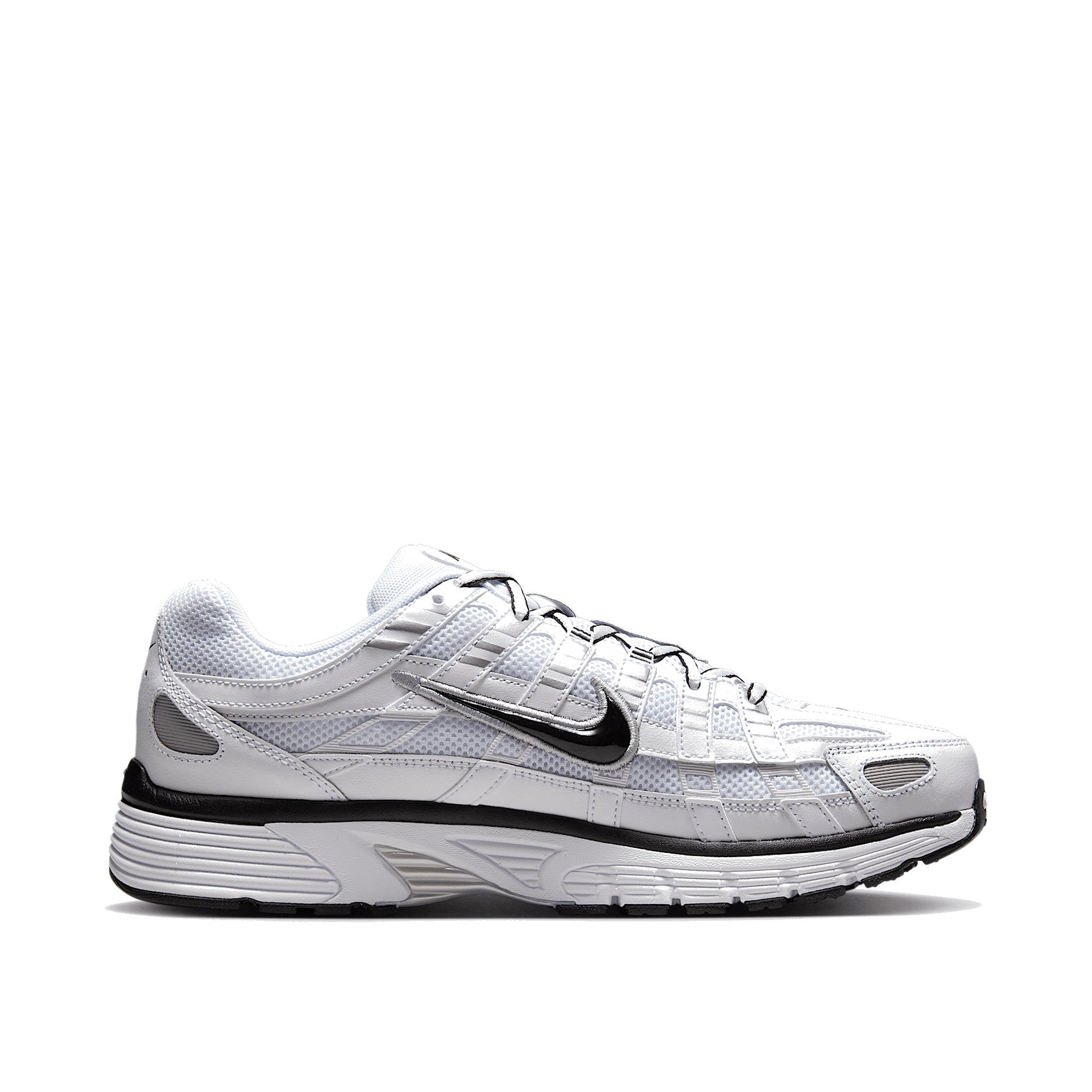 Nike P-6000 Men White Metallic Silver Black — Nike C official lateral (toe-right)