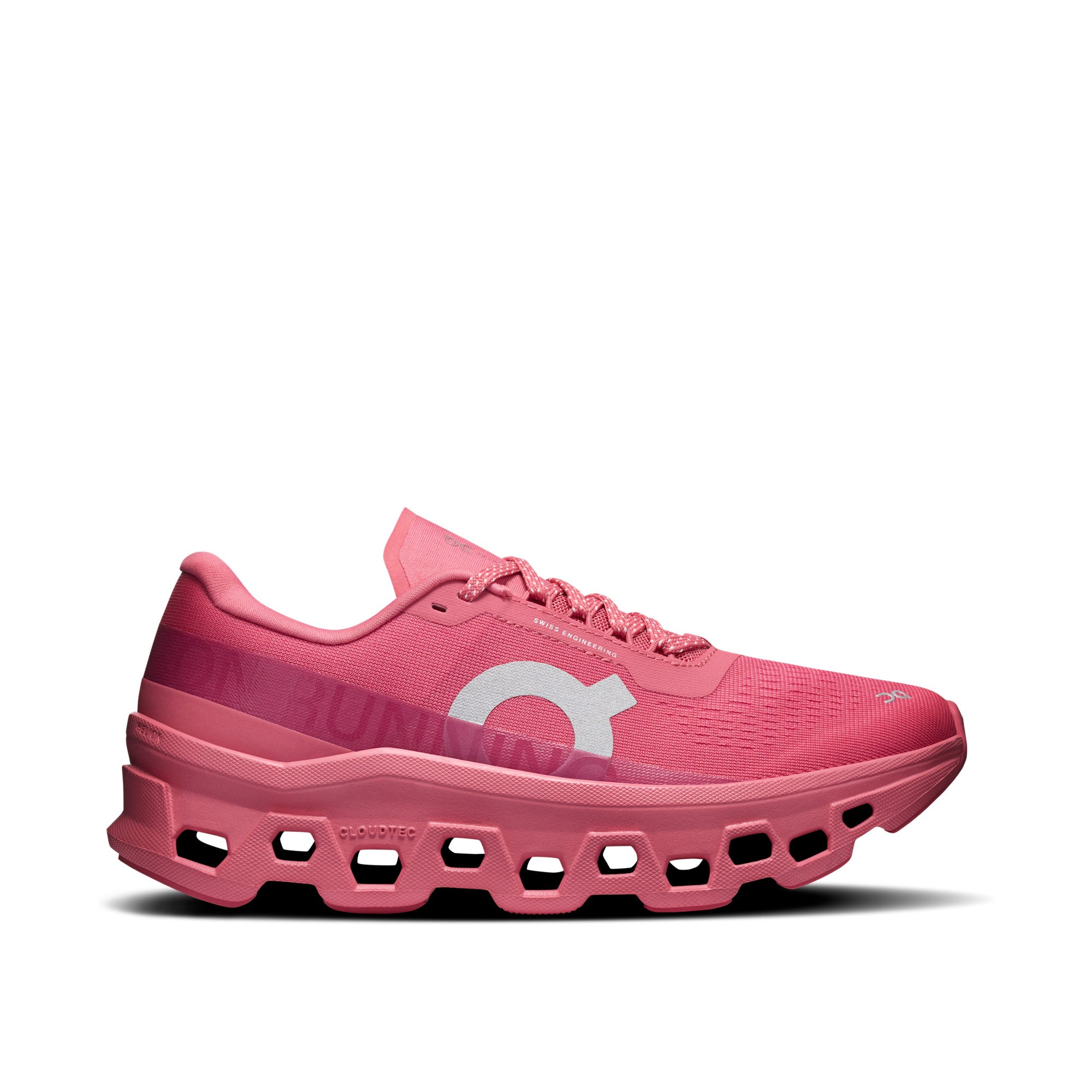 On Running Cloudmonster 1 Women Camellia — On official lateral (g00 toe-right)