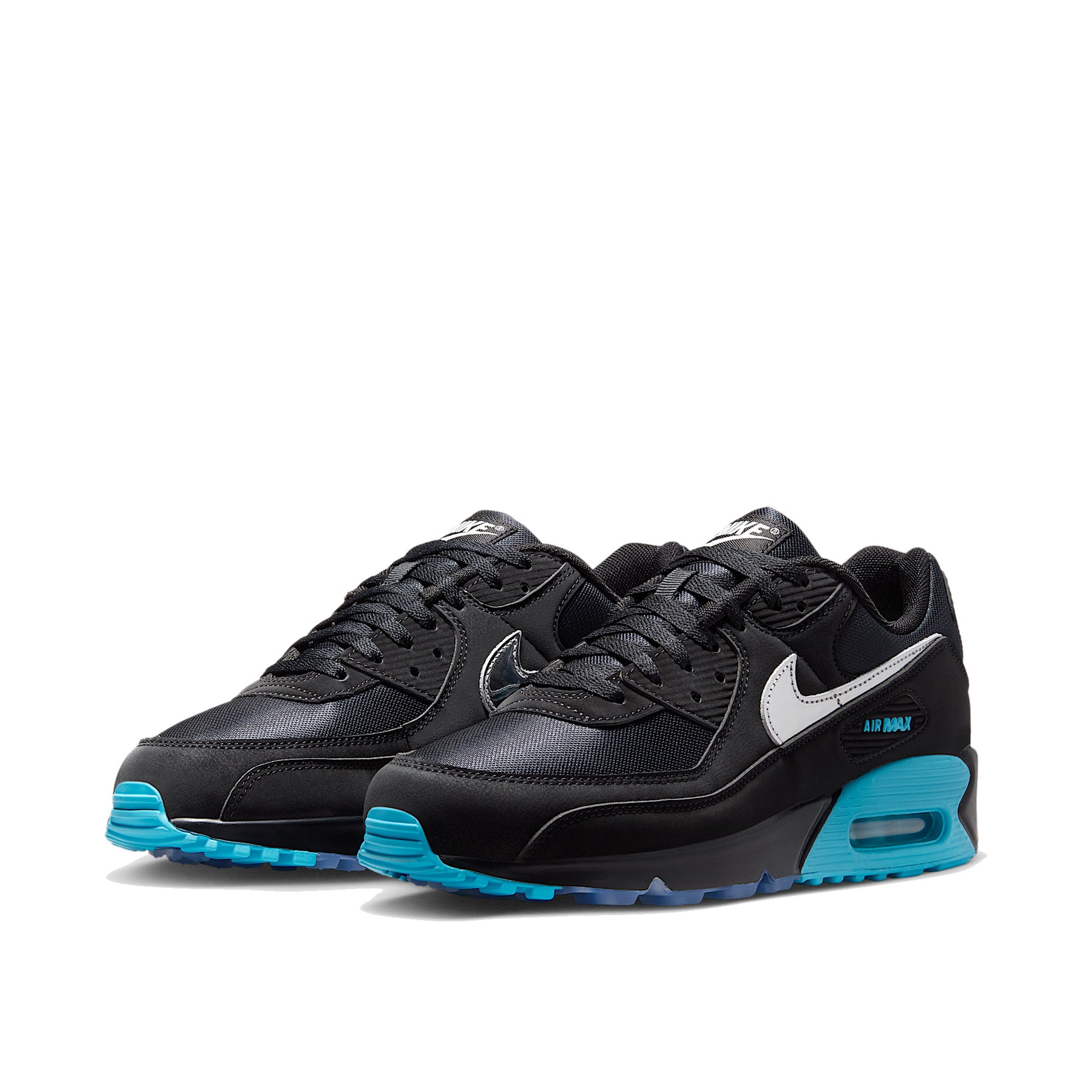 Nike Air Max 90 Premium Men Black Gamma Blue Ice Chrome — Nike E pair (never first)
