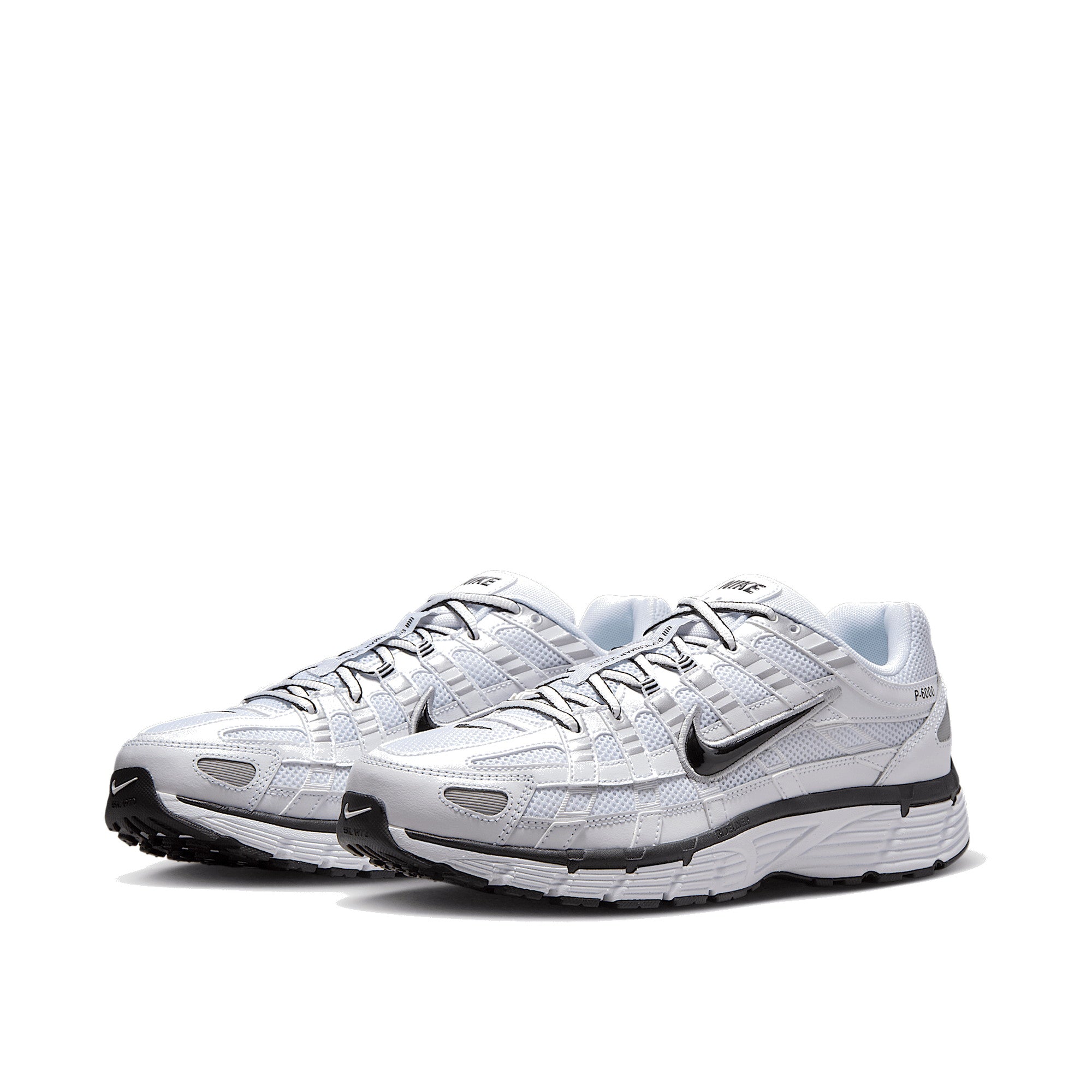 Nike P-6000 Men White Metallic Silver Black — Nike E pair (never first)