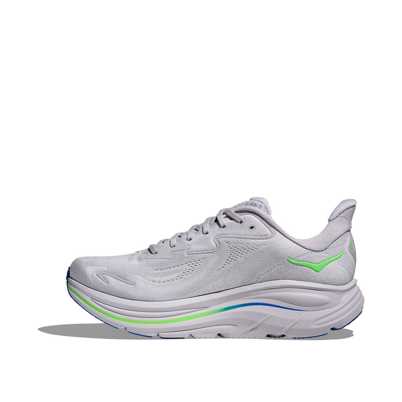 Hoka Clifton 10 Ash Grey Neon Green Men's Running Shoes 1162030-AYNN