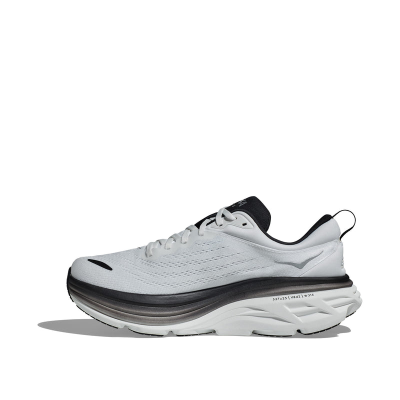 Hoka Bondi 8 White Black Men's Running Shoes 1123202-WBLC