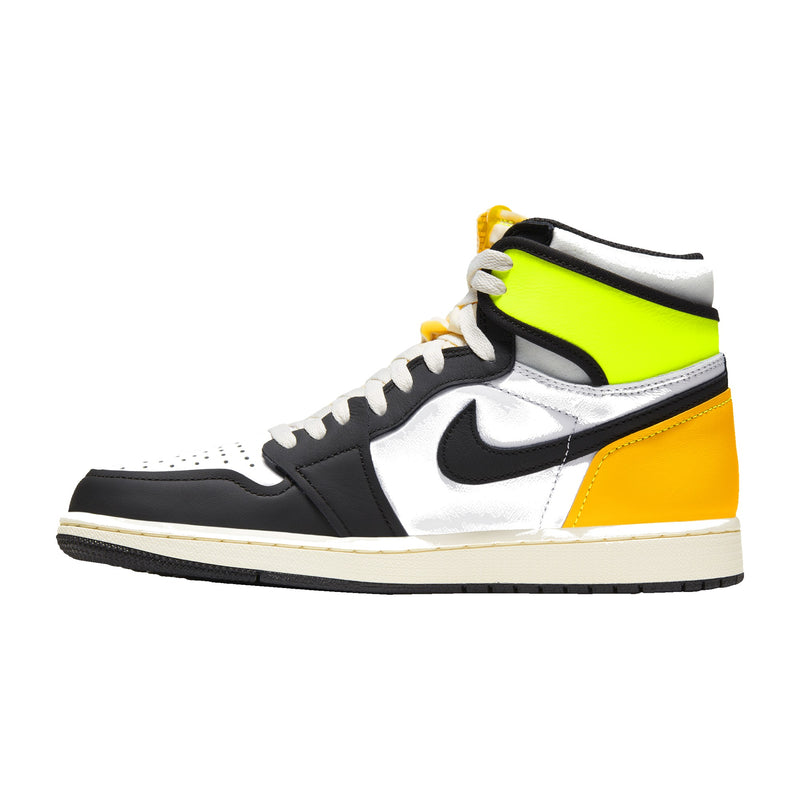 Jordan 1 Retro High White Black Volt University Gold Men's Sneakers 555088-118