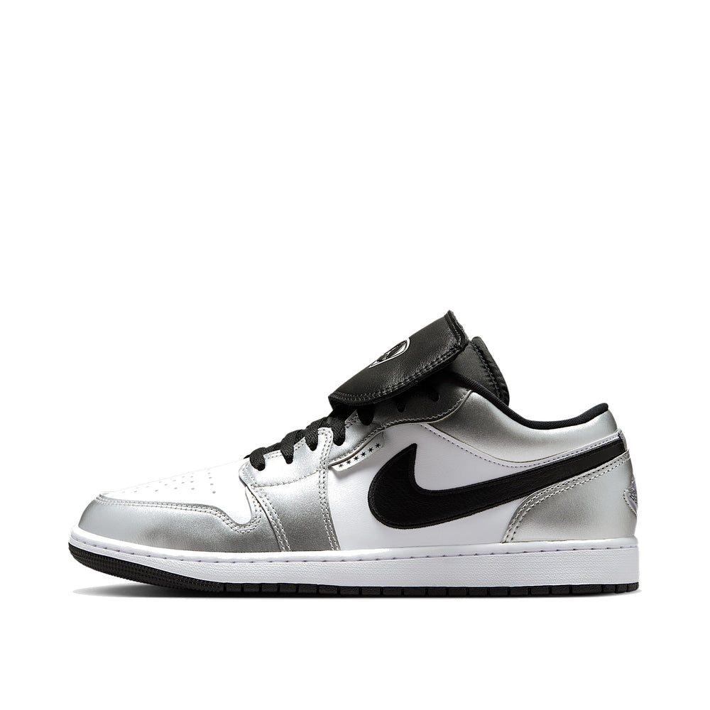 Jordan 1 Low SE Tiempo Metallic Silver Men's Sneakers IR2278-100