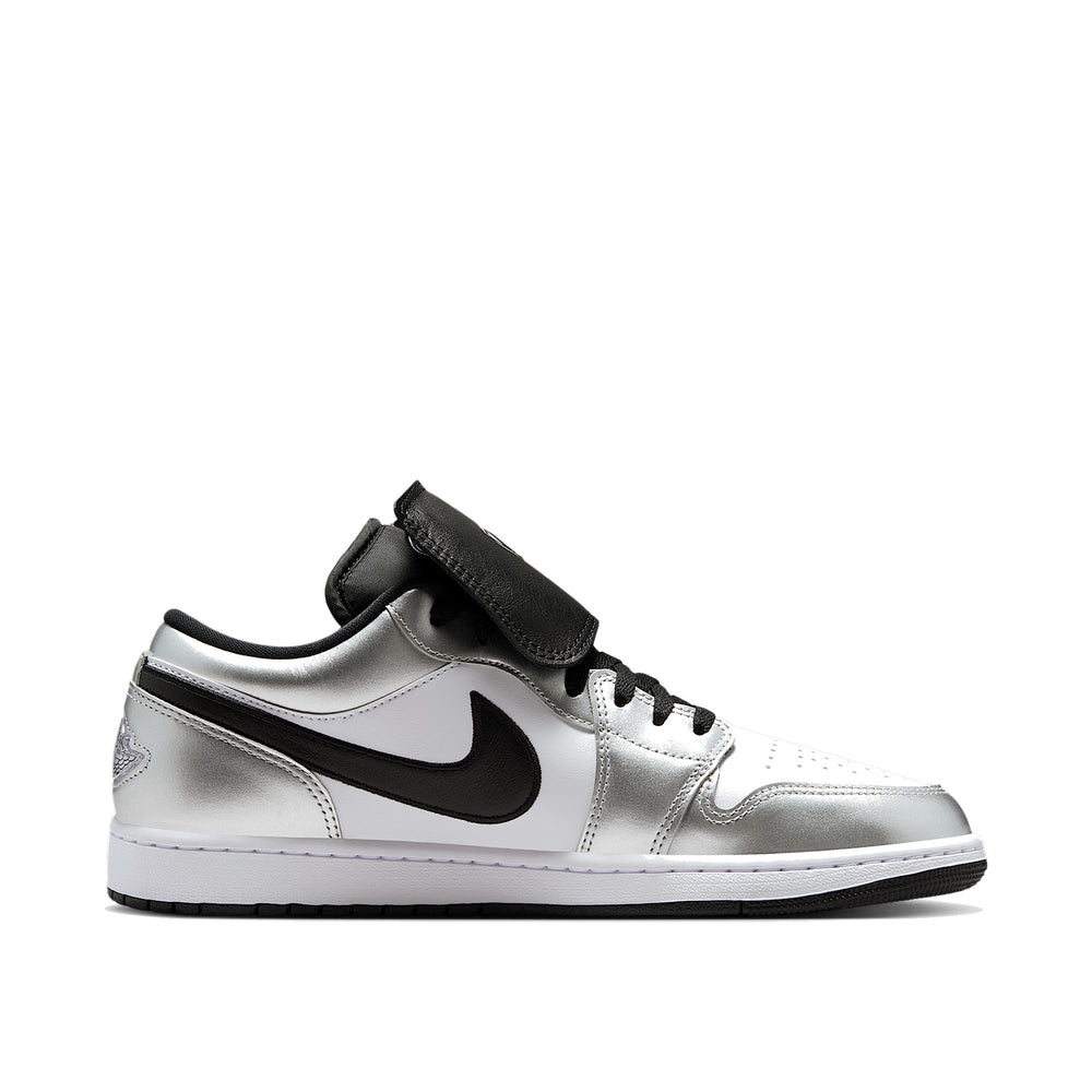Jordan 1 Low SE Tiempo Metallic Silver Men's Sneakers IR2278-100